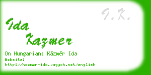 ida kazmer business card